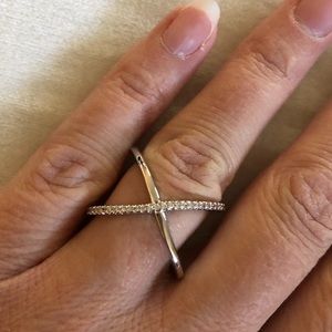 Jewelry - 925 Sterling Silver Criss Cross Diamond Ring Jewelry - 925 Sterling Silver Criss Cross Diamond Ring
